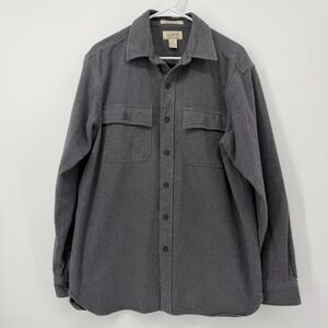 LL Bean Chamois Cloth Traditional Fit Long Sleeve Shirt Gray Men's Size Medium